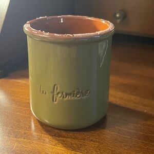 La Fermière Olive Green Ceramic Jar